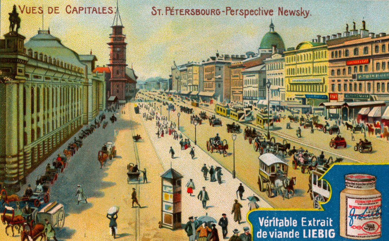 Vistas de Capitales: Avenida Nevsky, San Petersburgo, c1900 de Unbekannt