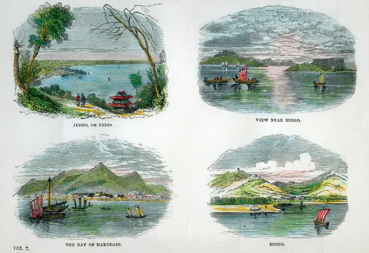 Vistas de las principales ciudades y puertos de Japón, c1880 de Unbekannt