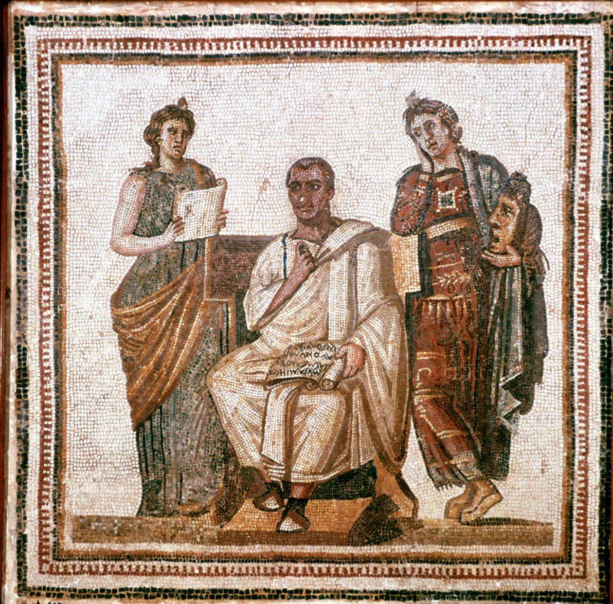 Virgilio y las Musas, mosaico romano de Sousse, Túnez, siglo III d.C. de Unbekannt