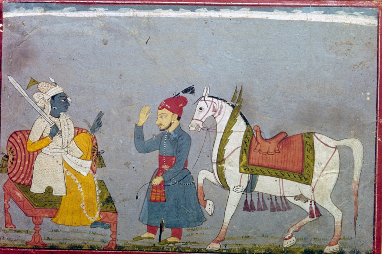 Vishnu en su décima encarnación como el Caballo Blanco Kalki, 1710-1720 de Unbekannt