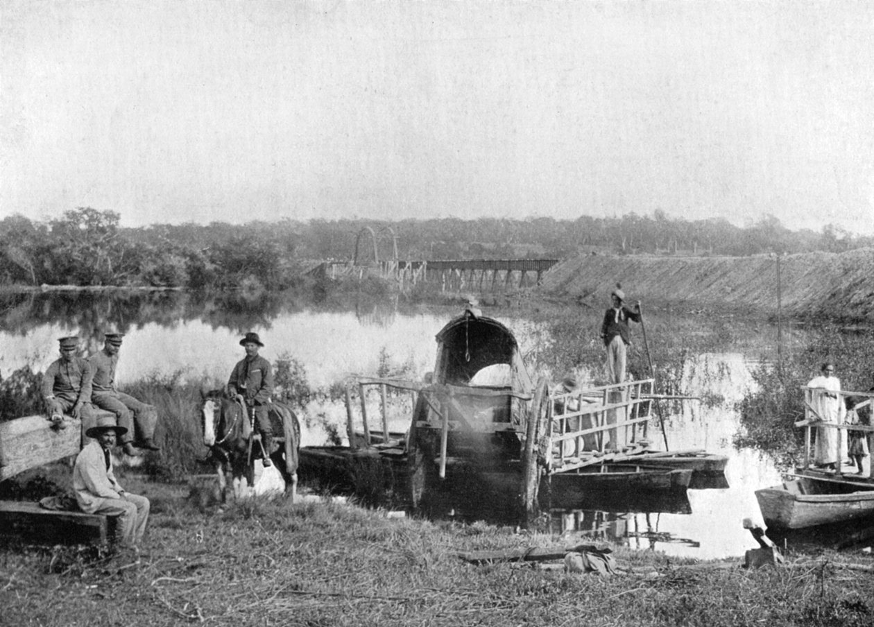 Esperando en el ferry, Paraguay, 1911 de Unbekannt