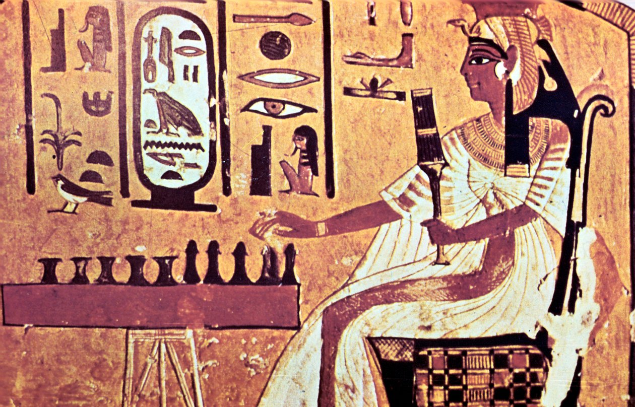 Pintura mural de la tumba de Nefertari, Tebas, Antiguo Egipto, Dinastía XIX, siglo XIII a.C. de Unbekannt
