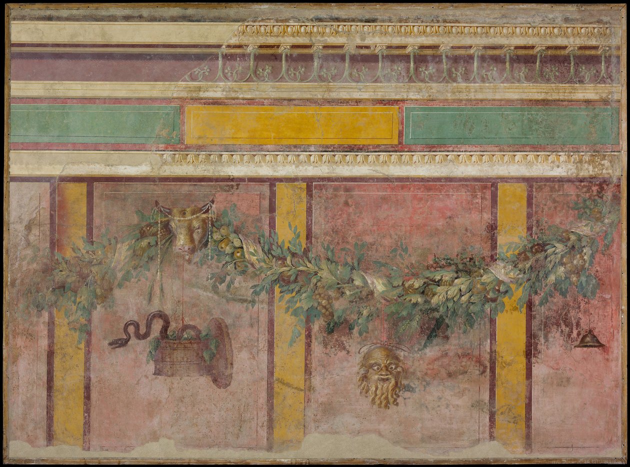 Pintura mural de la pared oeste de la Habitación L de la Villa de P. Fannius Synistor de Unbekannt