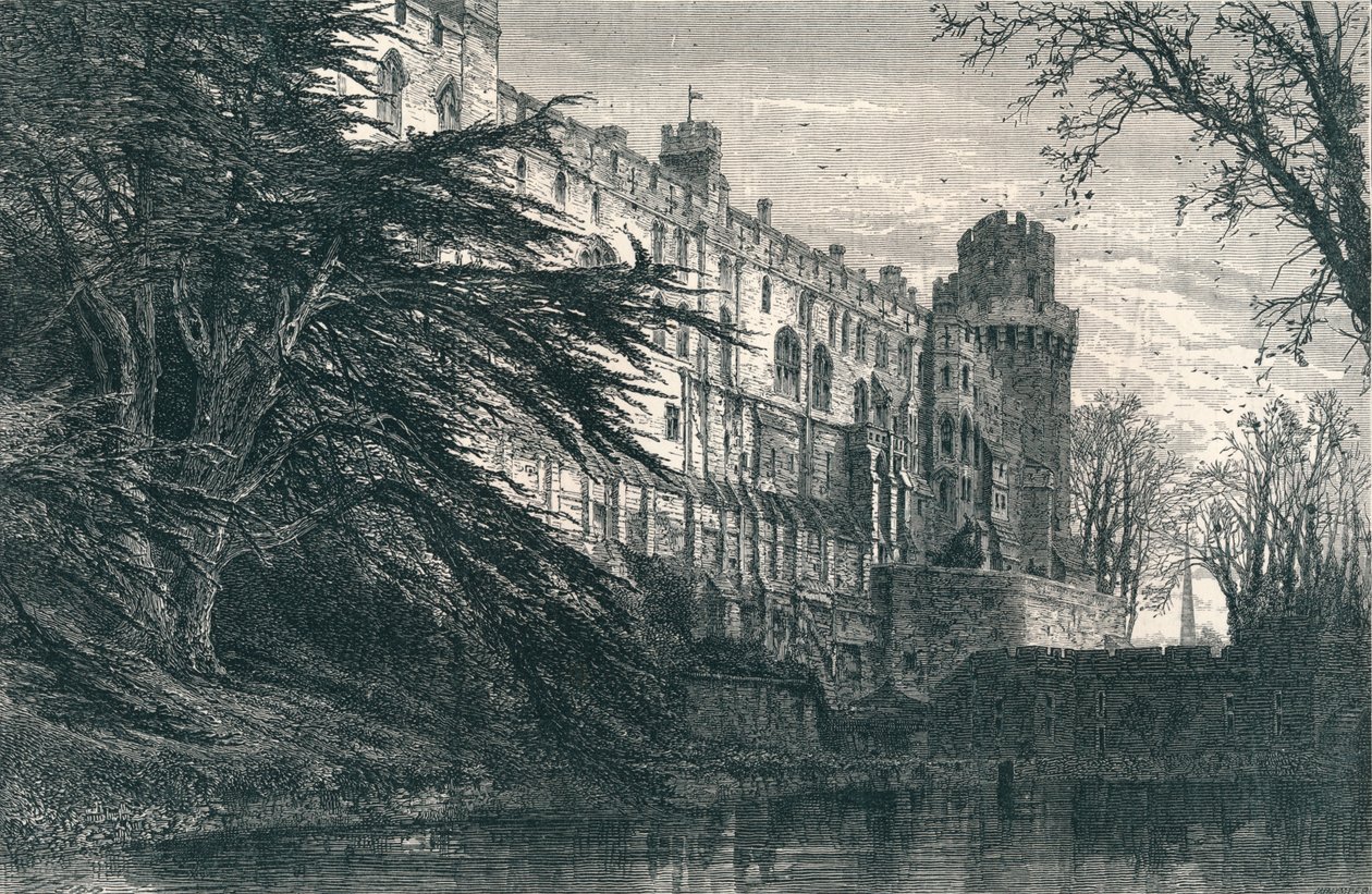 Castillo de Warwick desde el oeste, siglo XIX de Unbekannt
