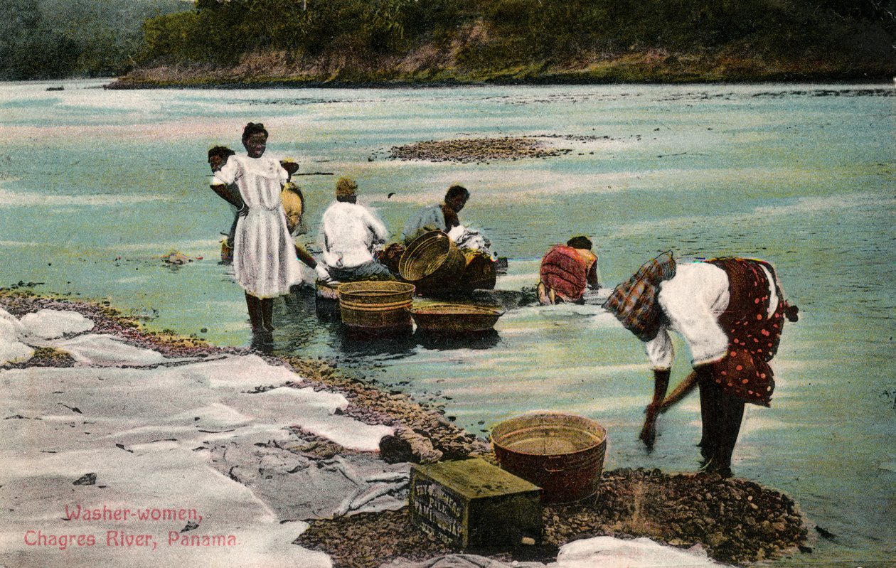 Lavanderas, Río Charges, Panamá, principios del siglo XX de Unbekannt
