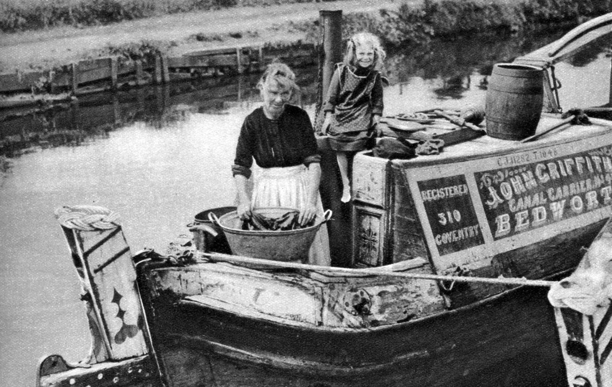 Día de lavado en el barco del canal, 1926-1927 de Unbekannt
