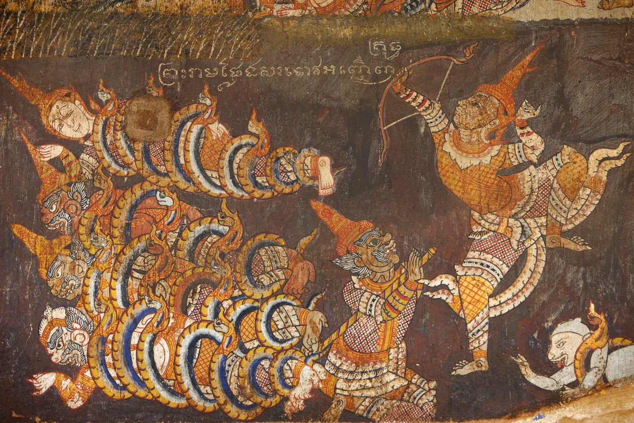 Wat Bo, mural del Ramayana, Siem Reap, Camboya de Unbekannt