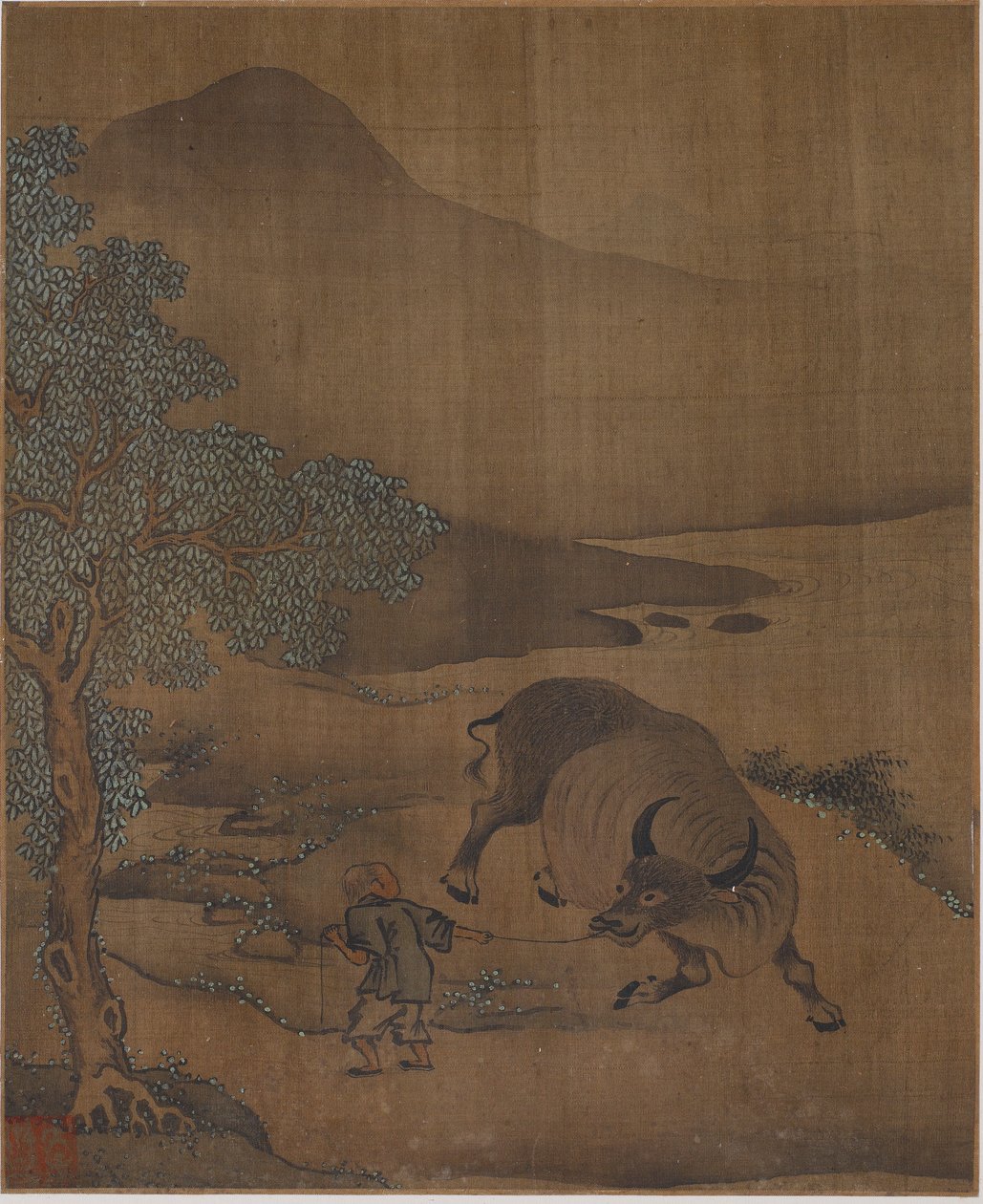 Búfalo de agua y pastor, posiblemente dinastía Ming, 1368-1644 de Unbekannt