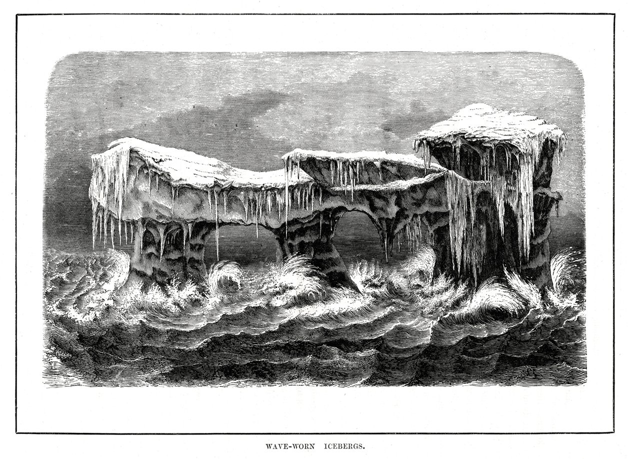Icebergs desgastados por las olas, 1877 de Unbekannt