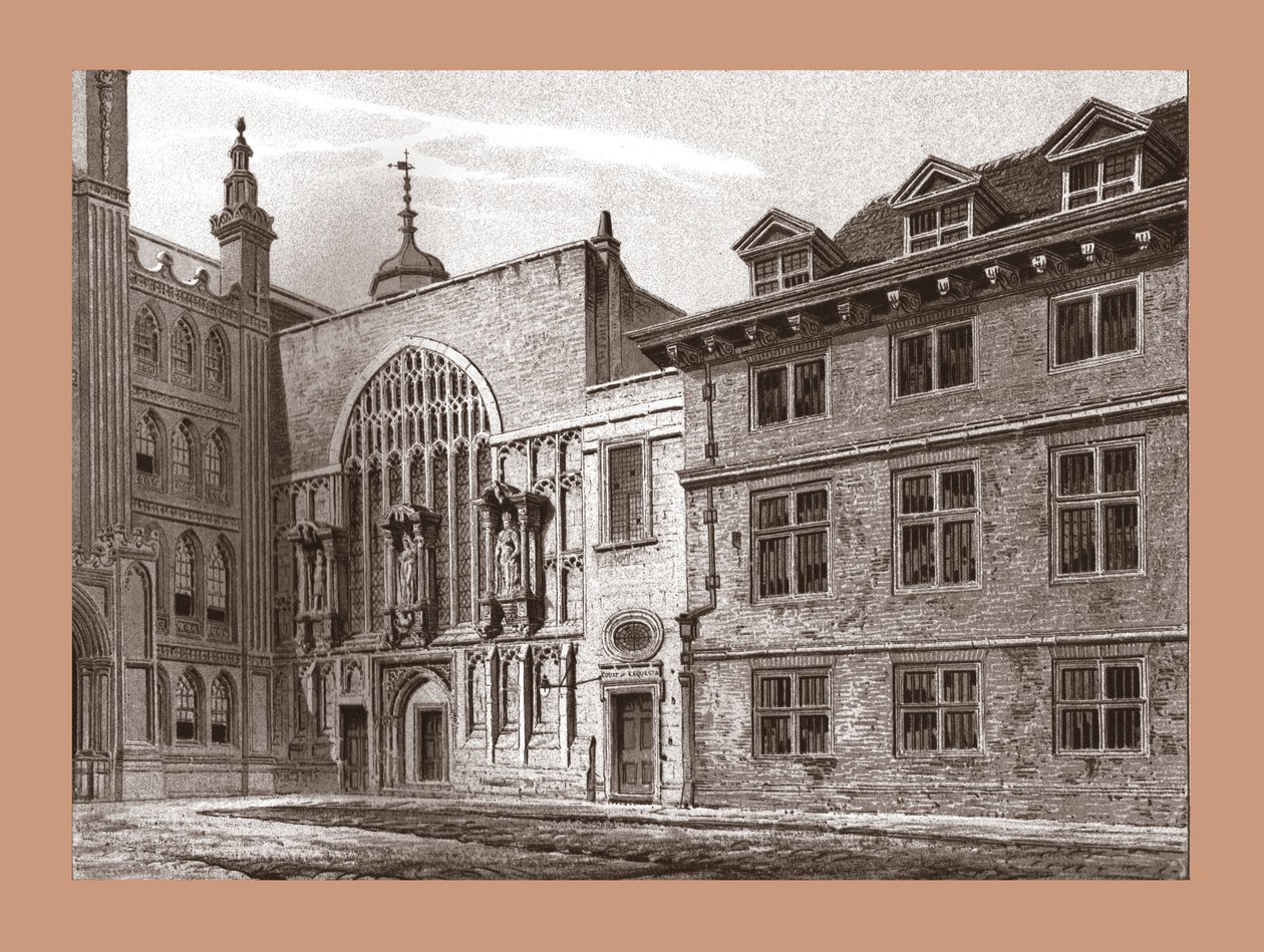 Frente oeste de la Capilla Guildhall, 1886 de Unbekannt