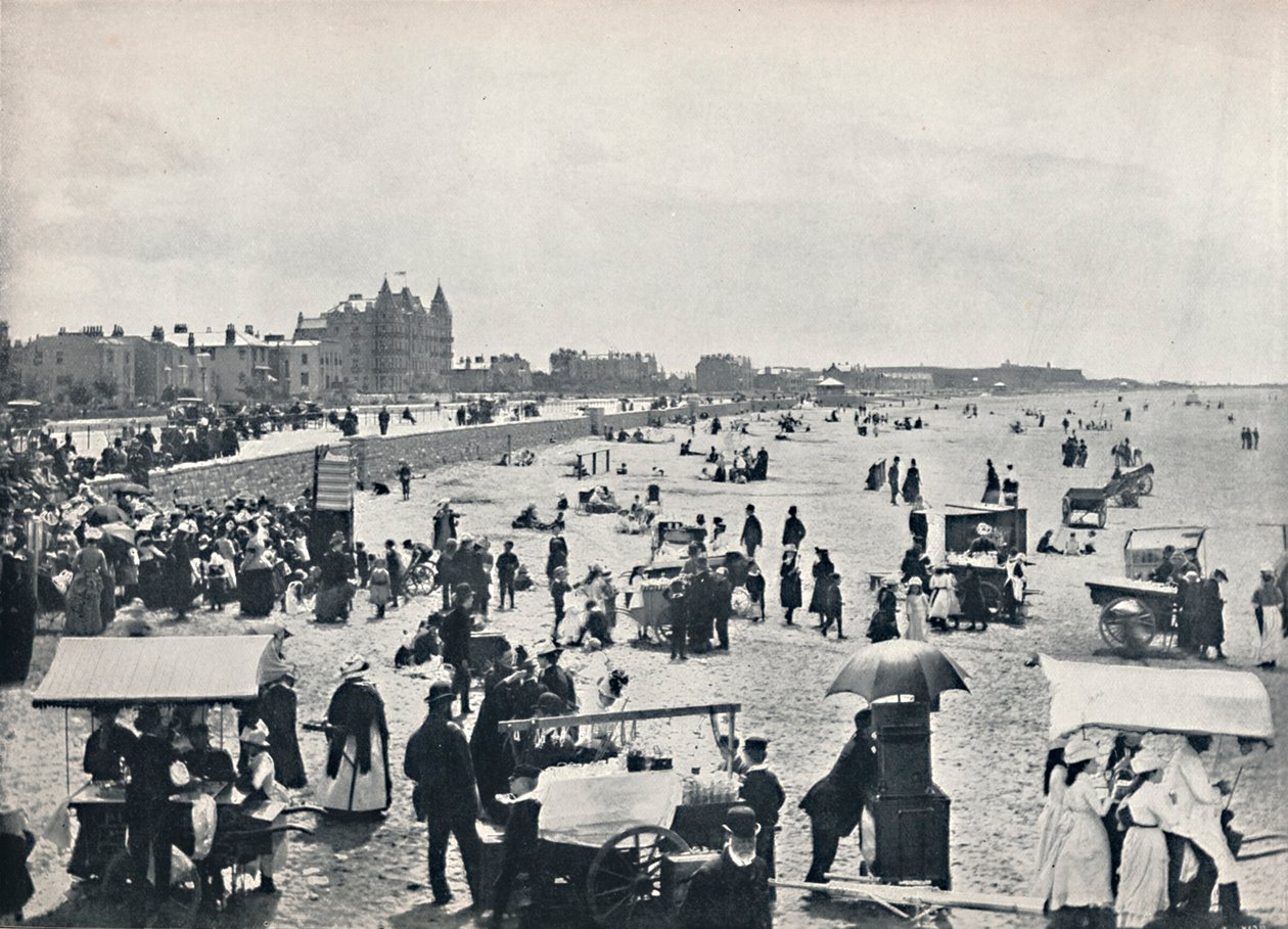 Weston-Super-Mare - Una escena de verano en las arenas, 1895 de Unbekannt