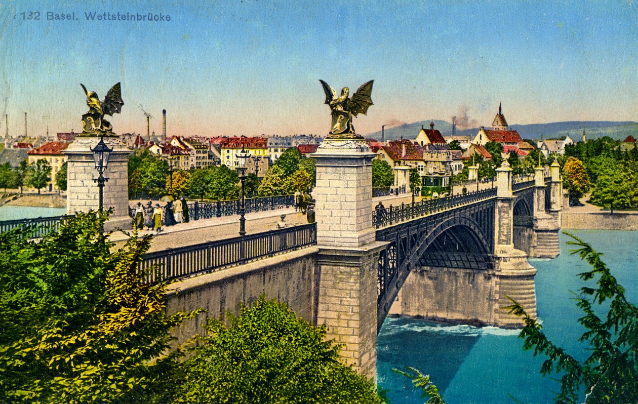 Puente Wettstein, Basilea, Suiza, c1936 de Unbekannt