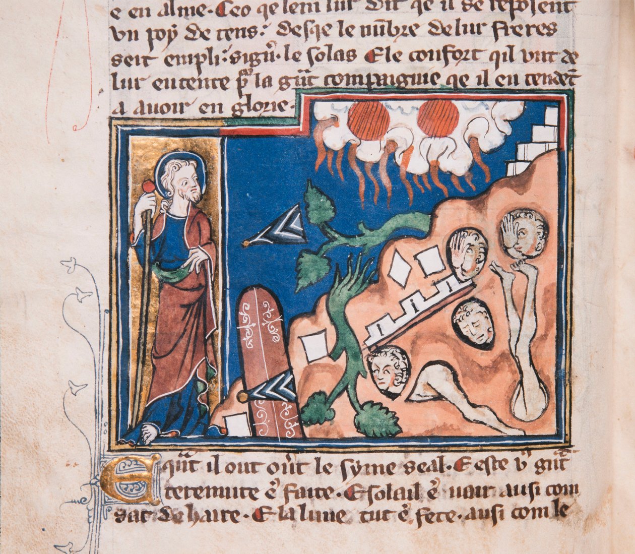 Cuando Él se levanta para hacer temblar la tierra... Miniatura de: Apocalipsis de San Juan, ca 1320 de Unbekannt