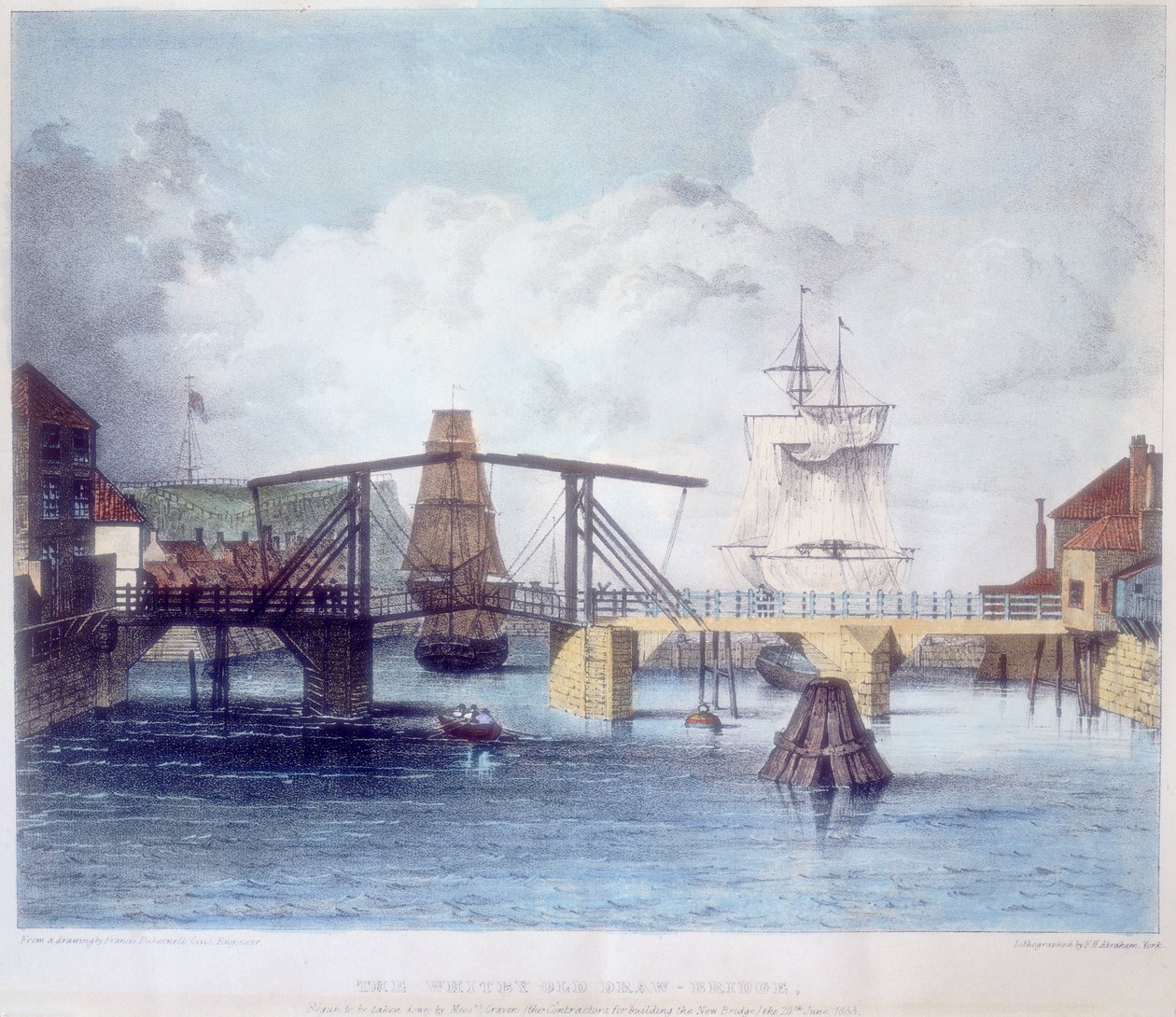 Puerto de Whitby, Yorkshire, en la desembocadura del río Esk, c1833 de Unbekannt