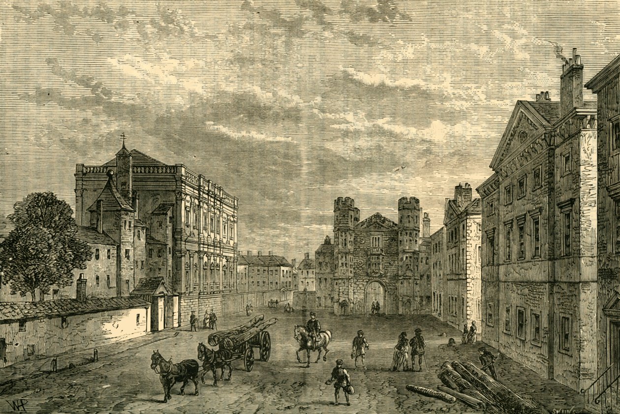 Whitehall, mirando hacia la Puerta Holbein, 1881 de Unbekannt