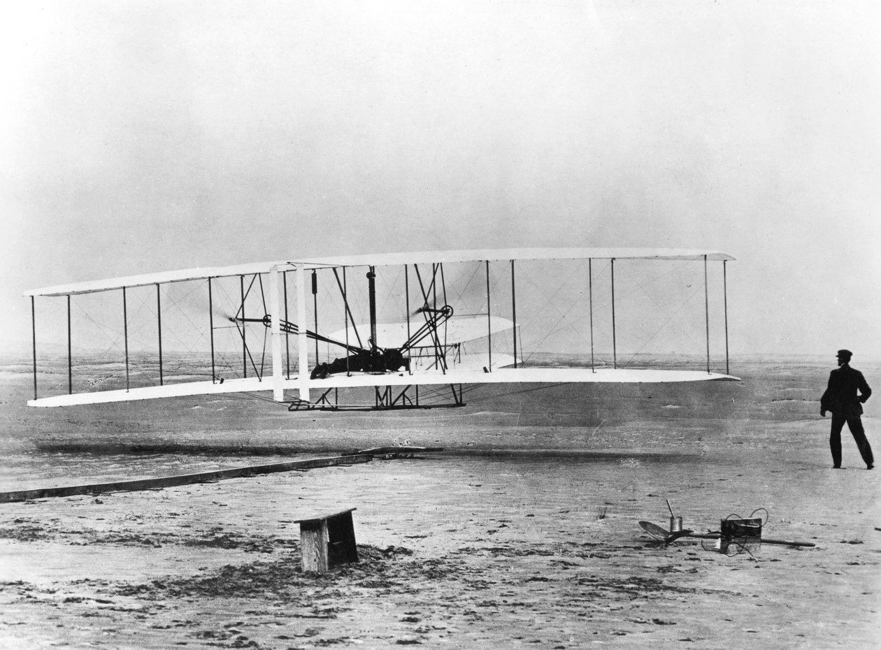 Wilbur y Orville Wright y el primer vuelo motorizado, Carolina del Norte, 17 de diciembre de 1903 de Unbekannt