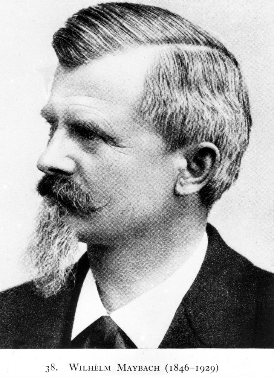 Wilhelm Maybach, inventor y diseñador de automóviles alemán, c 1900 de Unbekannt