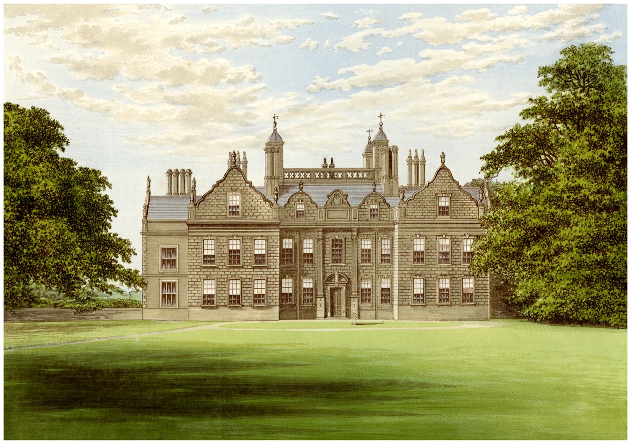 Willesley Hall, Derbyshire, hogar del Conde de Loudoun, c. 1880 de Unbekannt