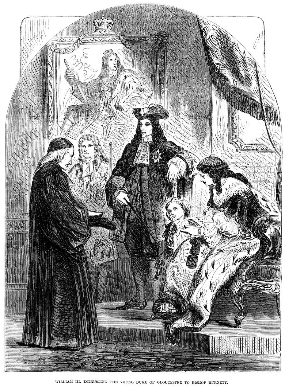 Guillermo III confiando al joven Duque de Gloucester al Obispo Burnett de Unbekannt