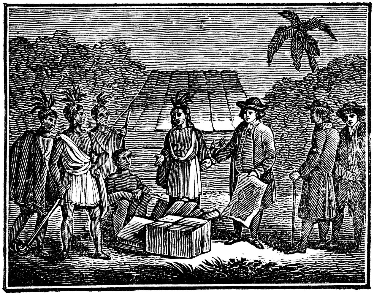 William Penn con nativos americanos, colono cuáquero inglés de Unbekannt
