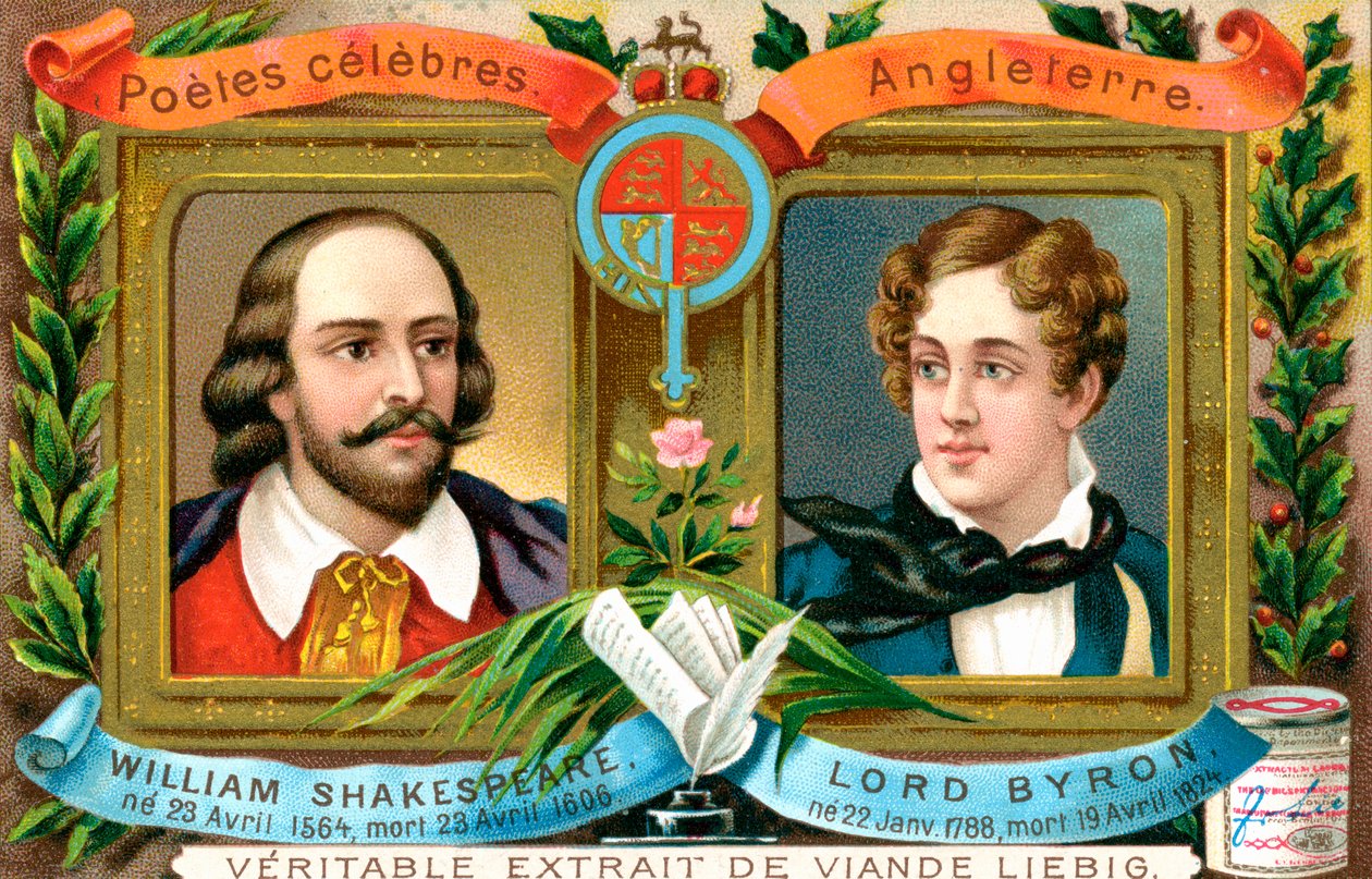 William Shakespeare y Lord Byron, c1900 de Unbekannt