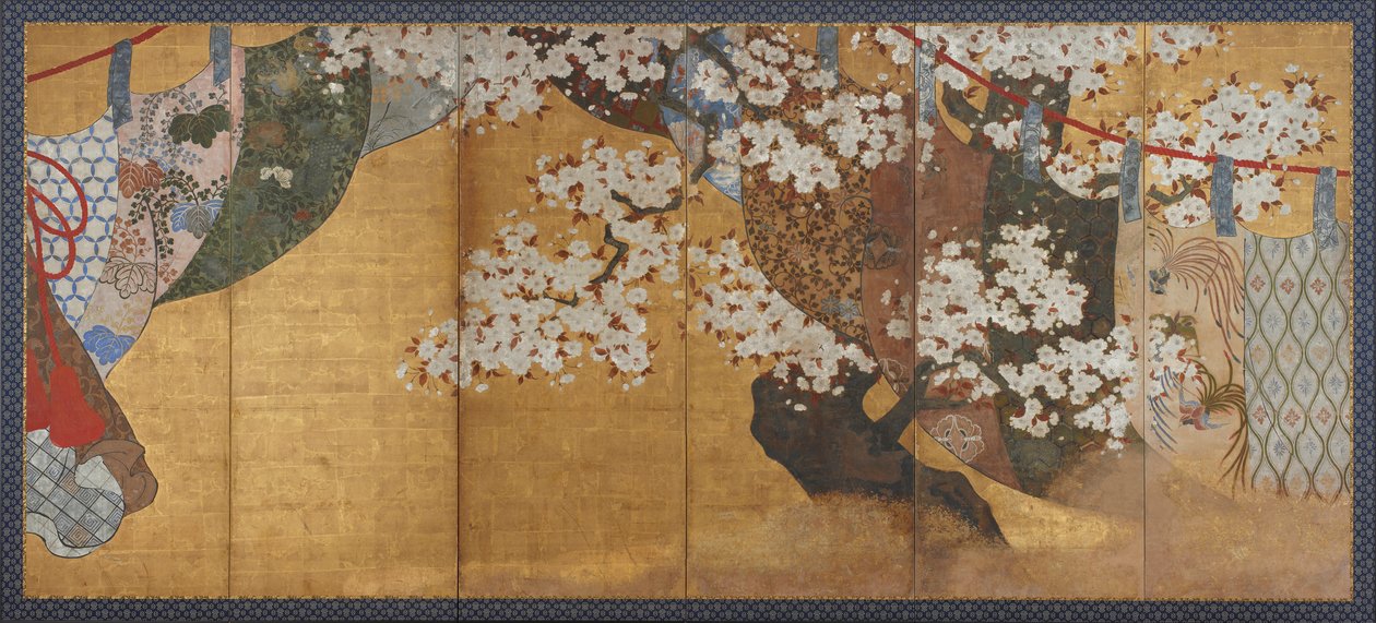 Parabrisas y cerezo, período Edo de Unbekannt