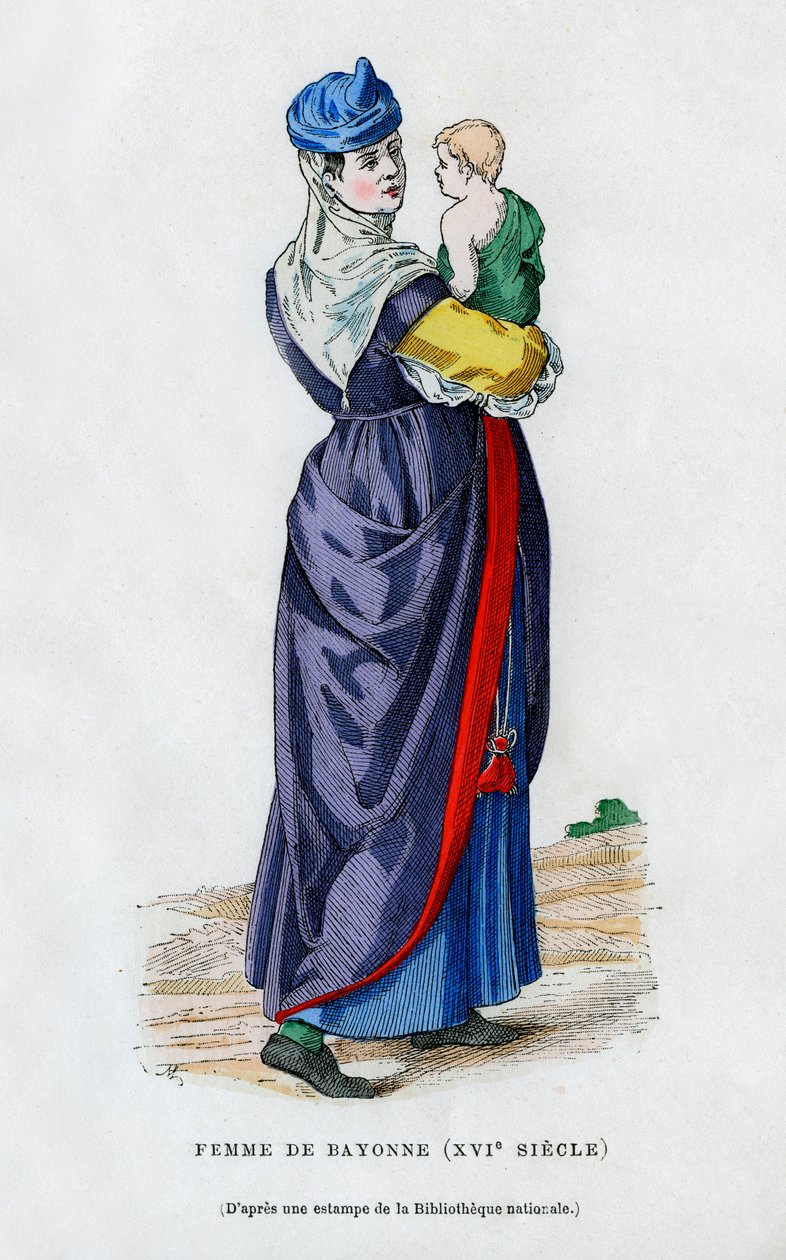 Mujer de Bayona, Francia, siglo XVI, 1882-1884 de Unbekannt