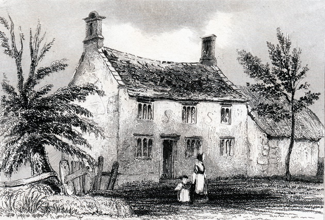 Manor Woolsthorpe, cerca de Grantham, Lincolnshire, lugar de nacimiento de Sir Isaac Newton, 1840 de Unbekannt