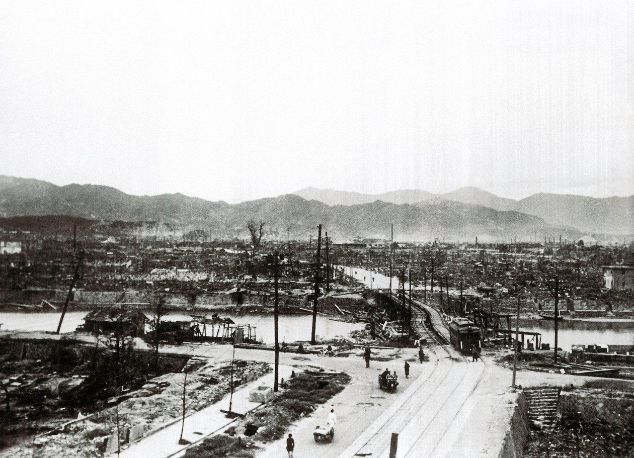 Segunda Guerra Mundial: ruinas de Hiroshima después del bombardeo atómico, 6 de agosto de Unbekannt