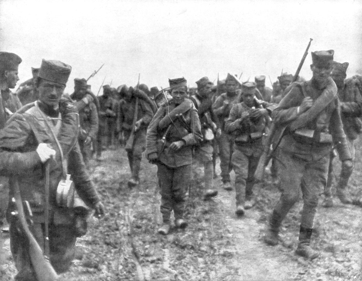 Jóvenes reclutas serbios, 1914 de Unbekannt