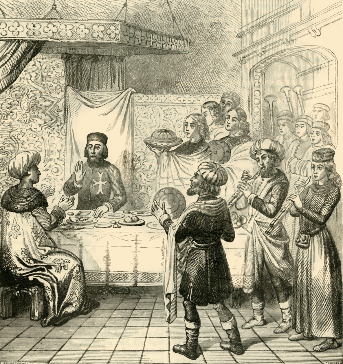 Zizim Cenando con el Gran Maestre de Rodas, 1890 de Unbekannt