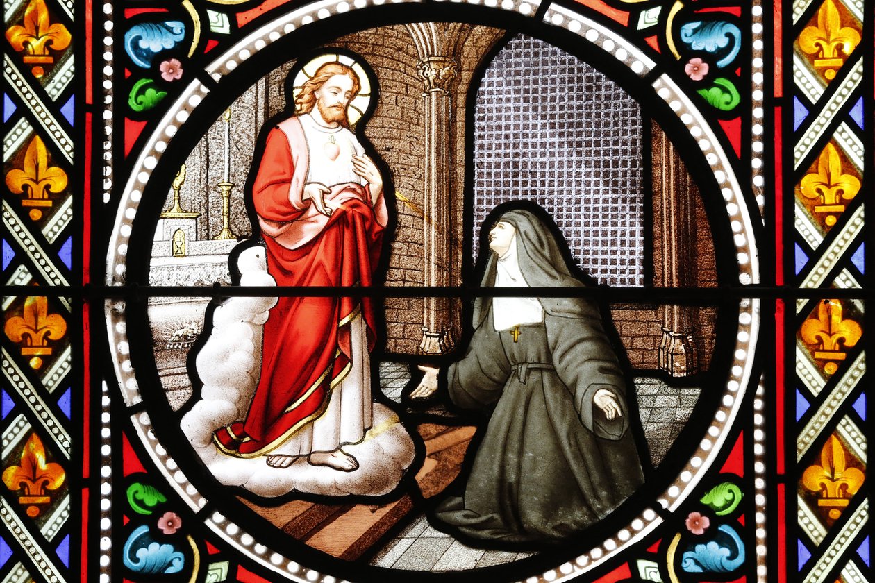 Santa Margarita María Alacoque (1647-1690) mística de la orden de la visitación Vidriera Paray le Monial Saona y Loira de Unbekannt