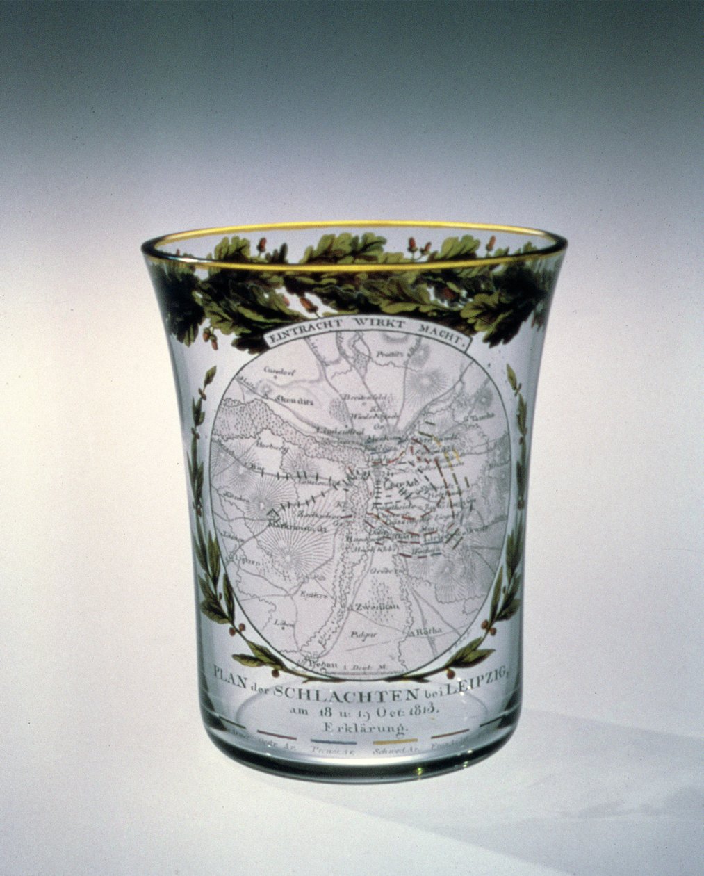 Vaso soplado, teñido y esmaltado decorado por Samuel Mohn, 1813-14 de Unbekannt Unbekannt