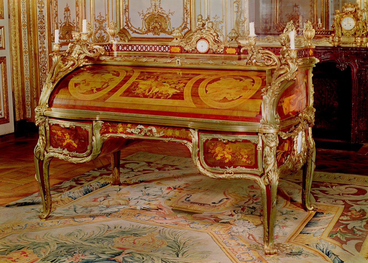 Bureau du Roi por Oeben y Riesener, marquetería y ormolu, 1760-69 de Unbekannt Unbekannt