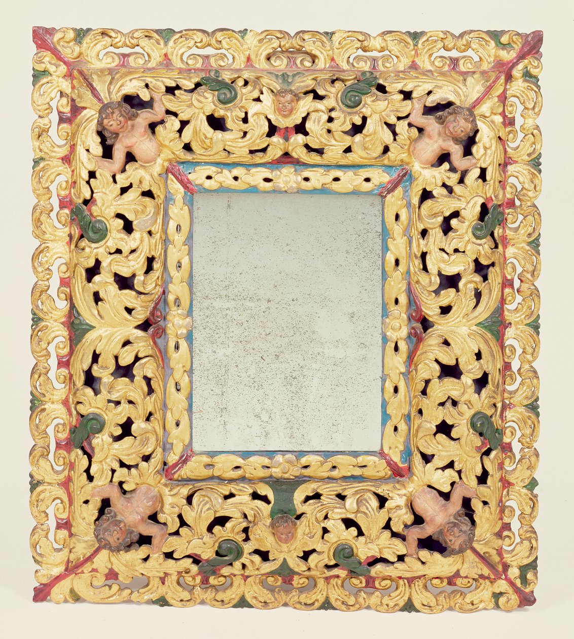 Espejo tallado y pintado de Carlos II de Unbekannt Unbekannt