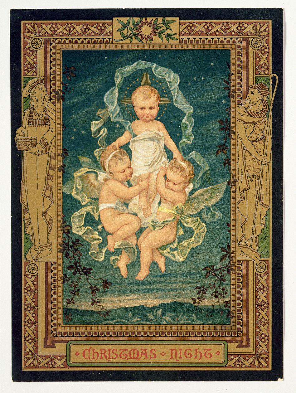 Noche de Navidad, tarjeta de Navidad, 1880s de Unbekannt Unbekannt