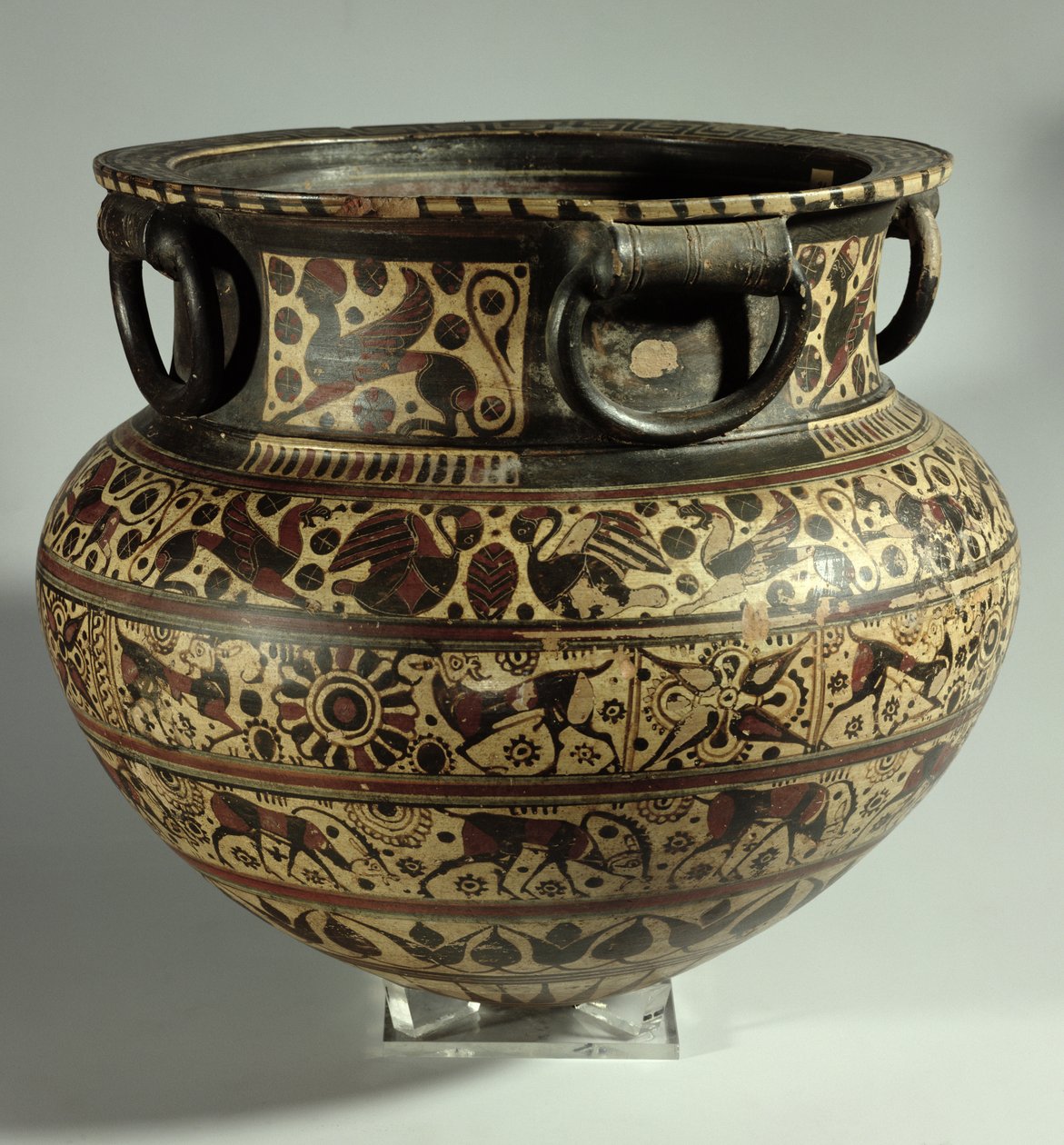 Dinos orientalizante griego oriental, estilo Middle Wild Goat, de Cerveteri, c.615 a.C. (cerámica) de Unbekannt Unbekannt