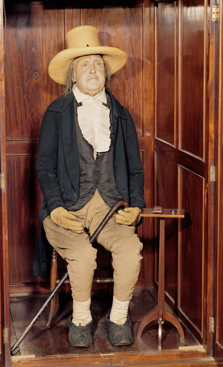 Cuerpo embalsamado de Jeremy Bentham como se exhibe en el University College de Unbekannt Unbekannt