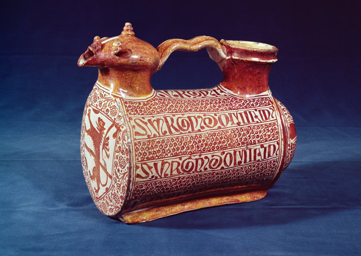 Jarra con decoración de lustre, principios del siglo XVI, utilizada para verter agua sobre las manos durante y entre los cursos de Unbekannt Unbekannt