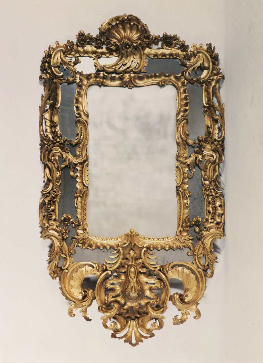 Espejo tallado y dorado de George II, mediados del siglo XVIII de Unbekannt Unbekannt