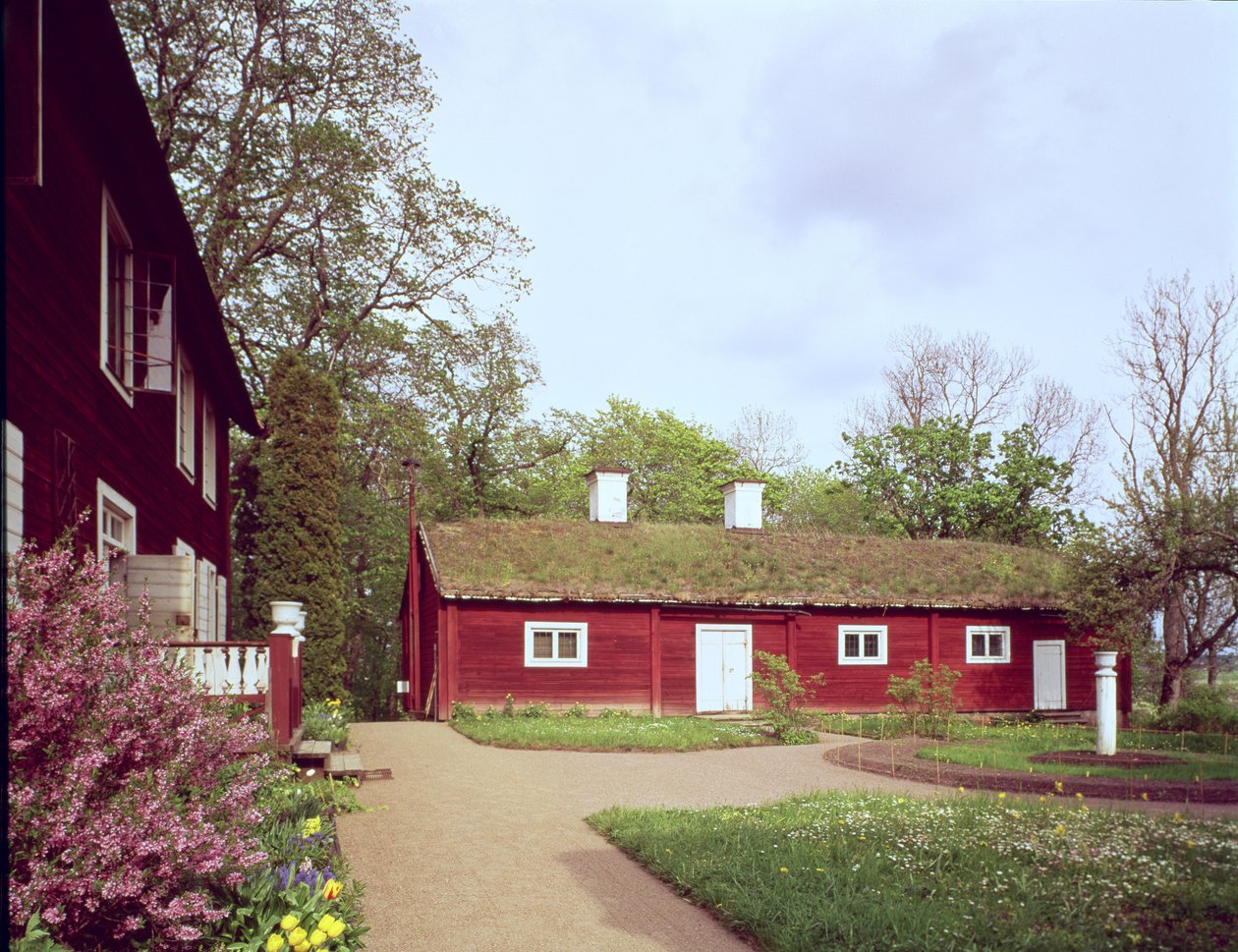 Cobertizo con techo de hierba en la casa de Carl Linnaeus, Hammarby, Uppsala, Suecia de Unbekannt Unbekannt