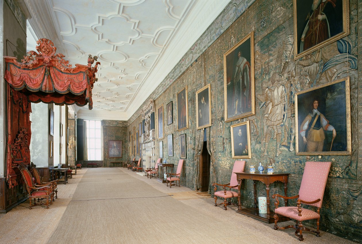 Hardwick Hall (1590-97), Interior de la Galería Larga, Derbyshire, Reino Unido de Unbekannt Unbekannt