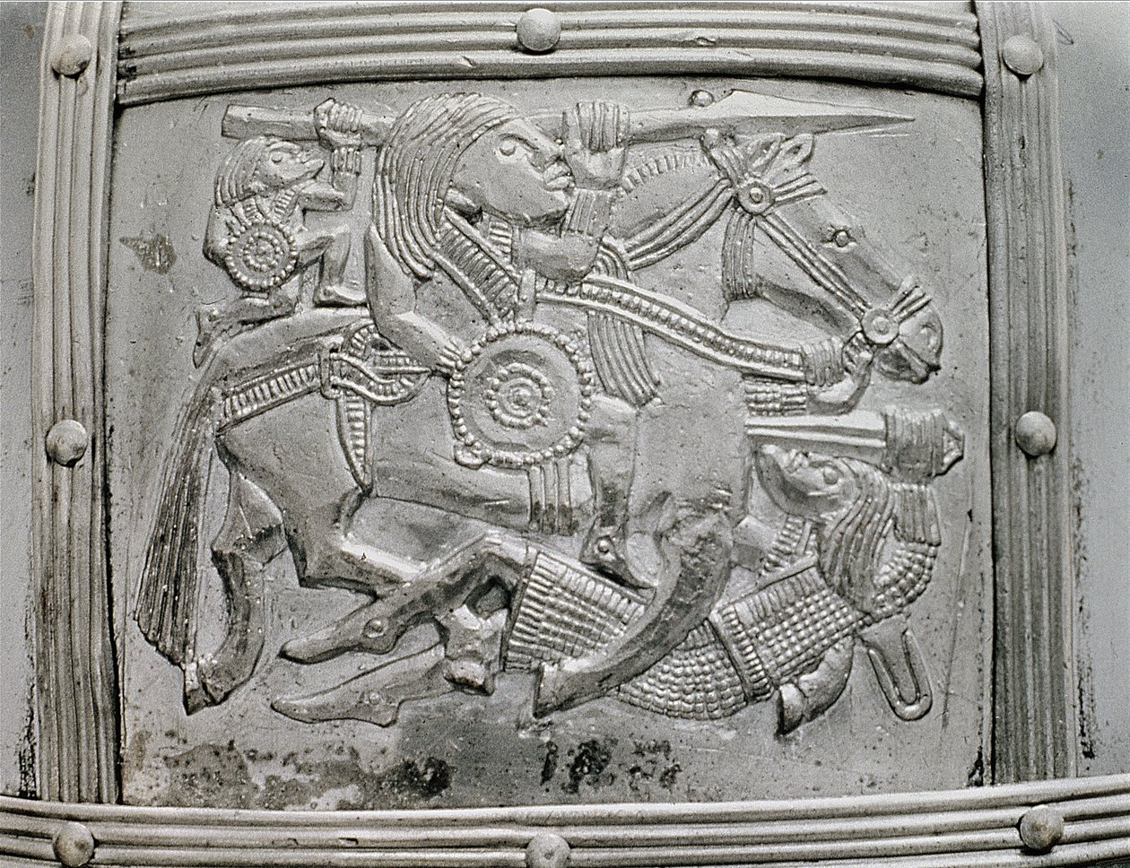 Fragmento de casco, del Tesoro de Sutton Hoo, siglo VII d.C. de Unbekannt Unbekannt