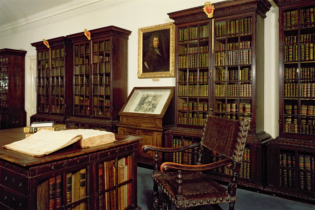 Vista interior de la Biblioteca Pepys, Magdalene College, Cambridge de Unbekannt Unbekannt