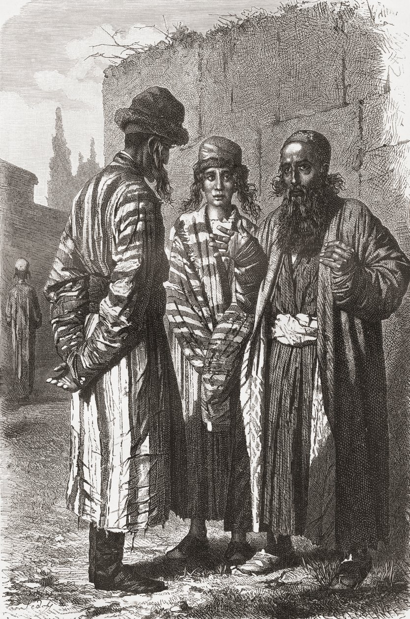 Judíos de Taskent, capital de Uzbekistán, ilustración de 