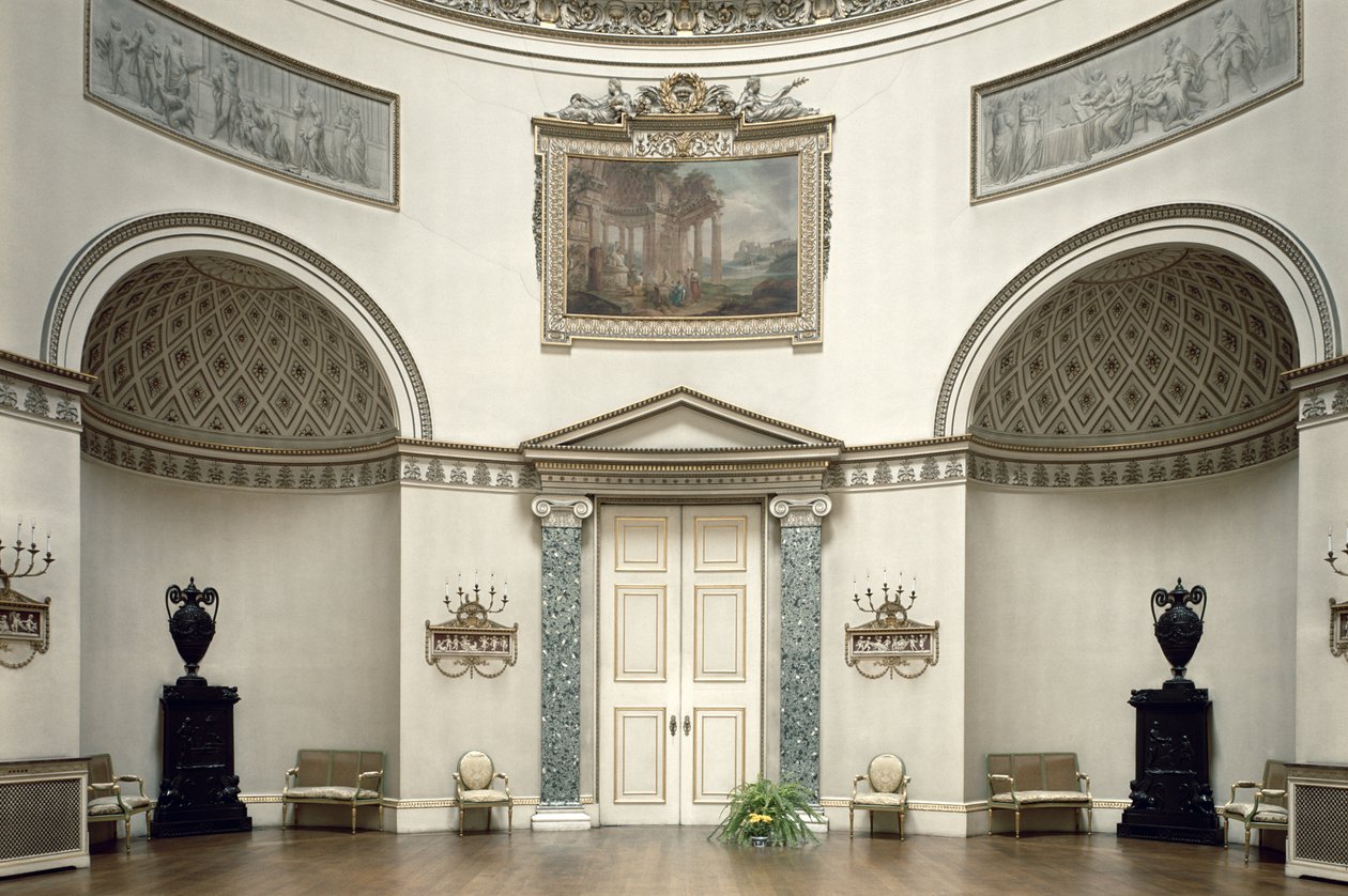 Kedleston Hall, El Salón, Derbyshire, Reino Unido, diseñado por Robert Adam (1728-92) completado en 1763 de Unbekannt Unbekannt