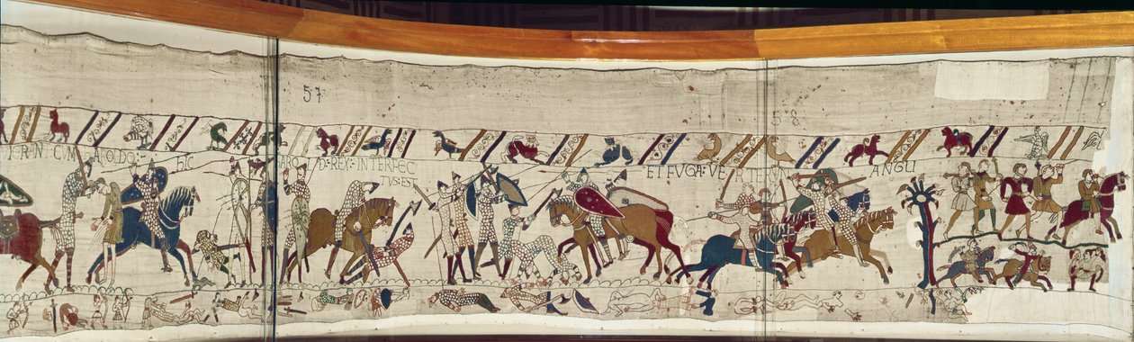 El rey Harold es asesinado y los ingleses huyen, Tapiz de Bayeux de Unbekannt Unbekannt