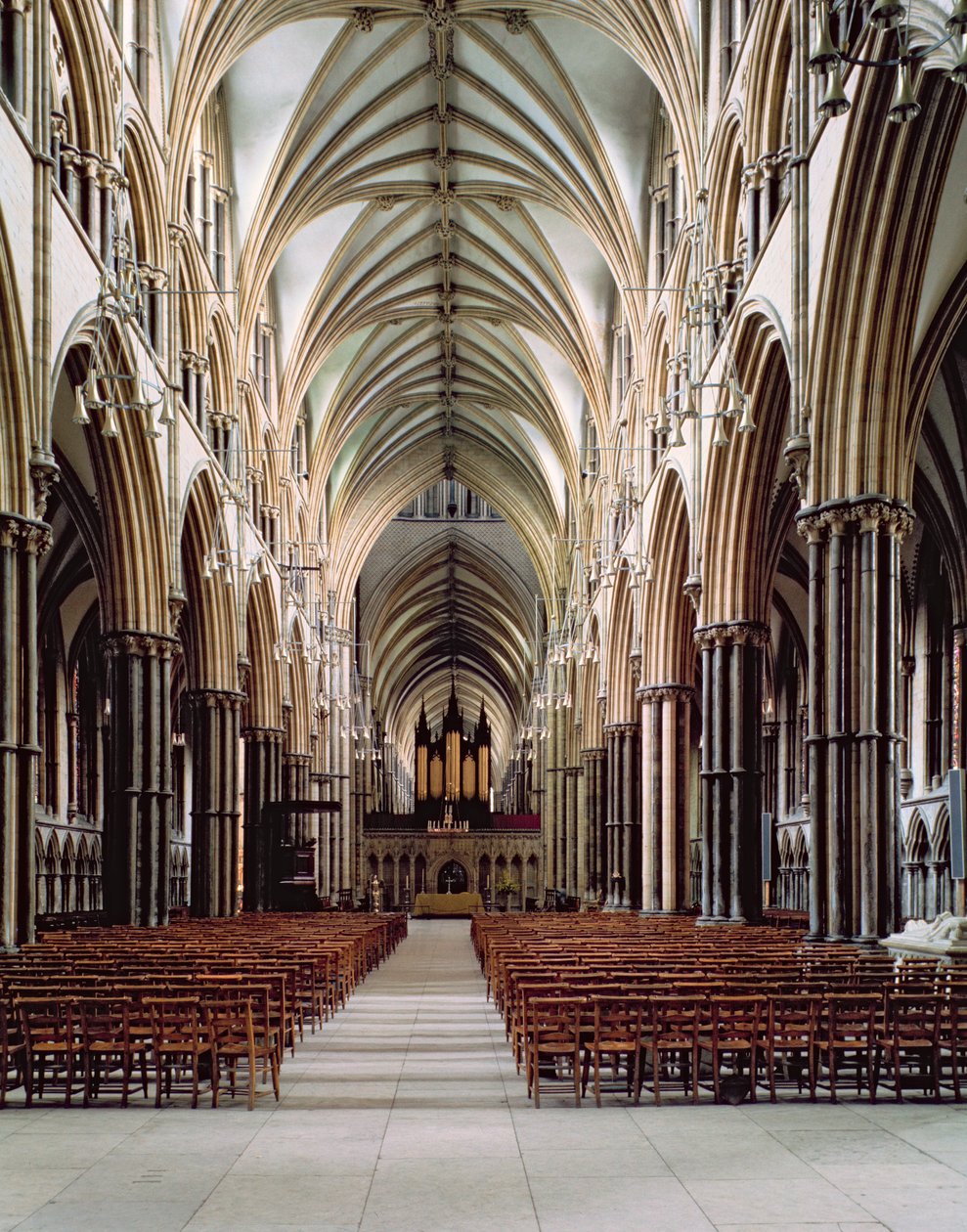 Catedral de Lincoln, 1185-1311, Vista de la nave, construida 1215-55, Lincolnshire, Reino Unido de Unbekannt Unbekannt