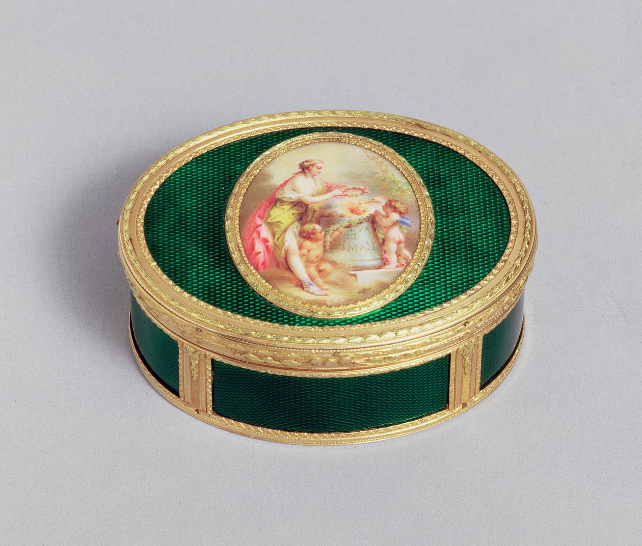 Caja de rapé de oro y esmalte de Luis XVI, por Pierre-Francois Drais, París, 1774 de Unbekannt Unbekannt