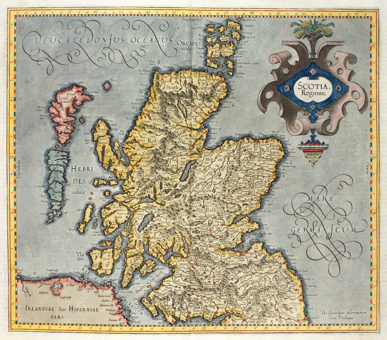 Mapa del Reino de Escocia, siglo XVII Scotia Regnum (influenciado por el Atlas de Mercator) de Unbekannt Unbekannt